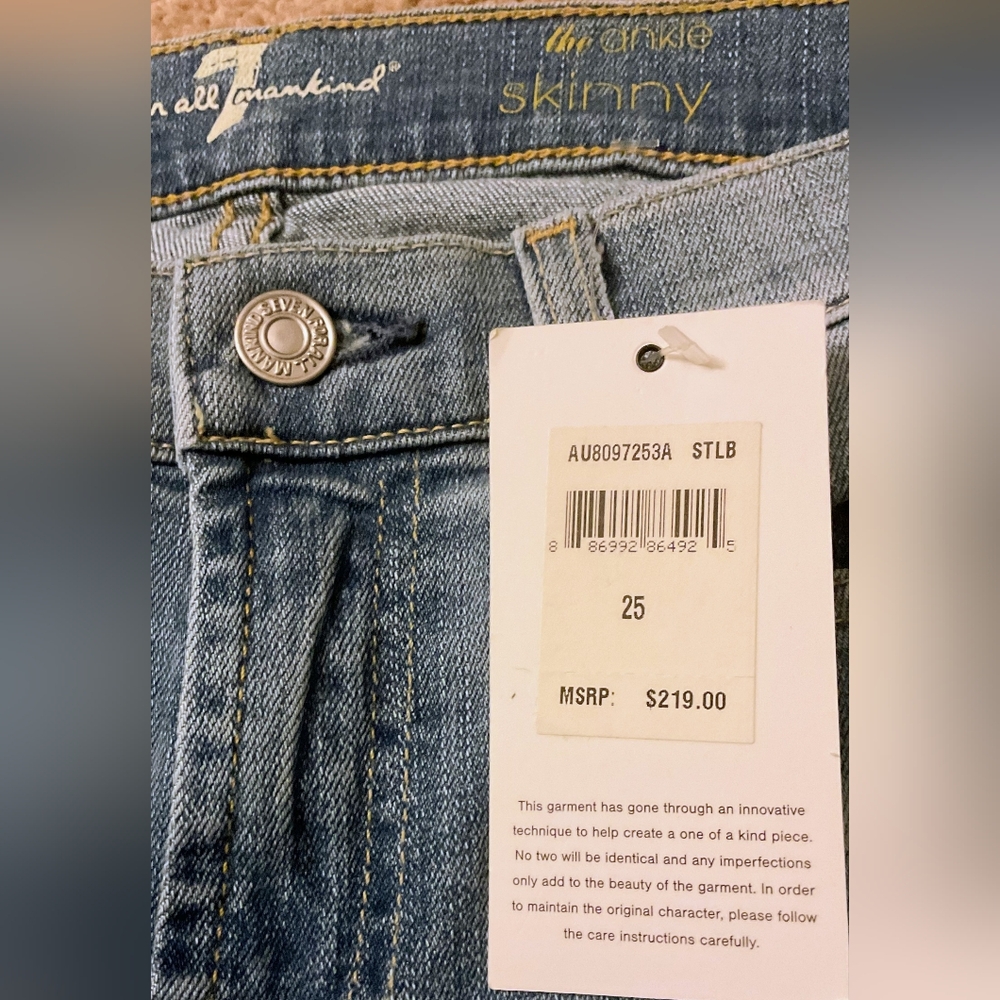 7 For All Mankind NEW with Tag "The Ankle Skinny" Jeans - Picture 4 of 8